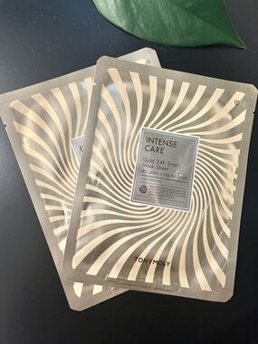 Set of 2 Tony Moly Intense Care Gold 24K Snail Moisturizing Mask Sheet for Face